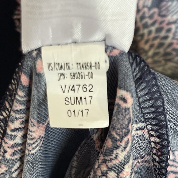 Banana Republic Wrap Dress Womens XL Blue Pink Floral Dark Cottagecore Pockets - Picture 10 of 14